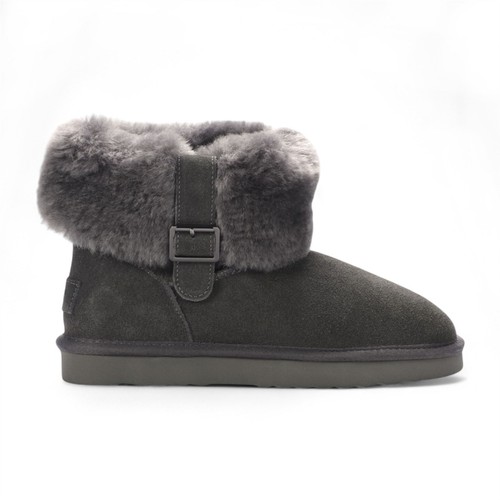 Damen luxus schafsfell - schafsfell, grau
